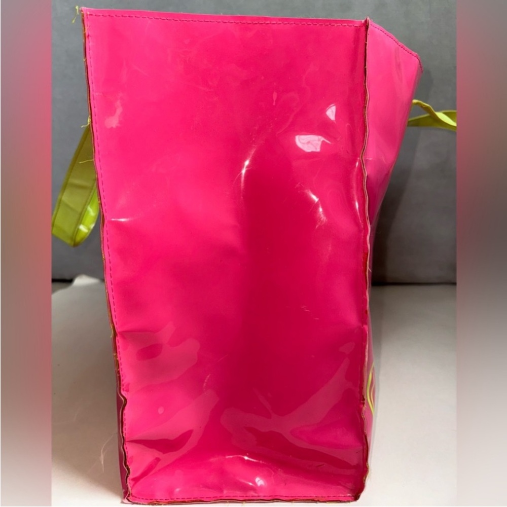 Victoria’s Secret Tote Bag Beach Bag Neon Coral Pink Lime Green Shopper … - Picture 5 of 13